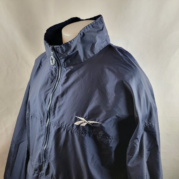 Reebok Jacket Mens XL Blue Windbreaker Pocket Athletic Sporty Lightweight y2k - Picture 7 of 11